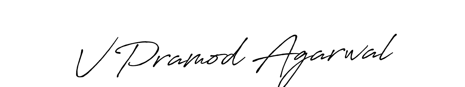 Use a signature maker to create a handwritten signature online. With this signature software, you can design (Antro_Vectra_Bolder) your own signature for name V Pramod Agarwal. V Pramod Agarwal signature style 7 images and pictures png