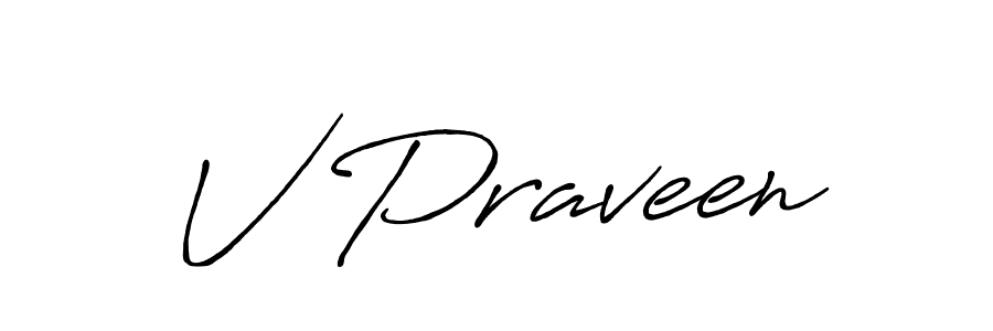 V Praveen stylish signature style. Best Handwritten Sign (Antro_Vectra_Bolder) for my name. Handwritten Signature Collection Ideas for my name V Praveen. V Praveen signature style 7 images and pictures png