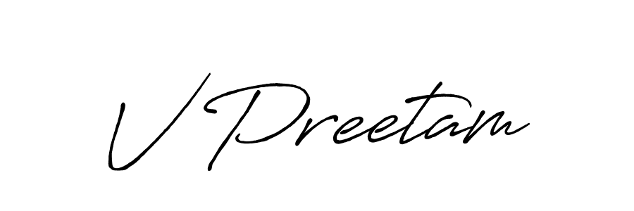 Design your own signature with our free online signature maker. With this signature software, you can create a handwritten (Antro_Vectra_Bolder) signature for name V Preetam. V Preetam signature style 7 images and pictures png