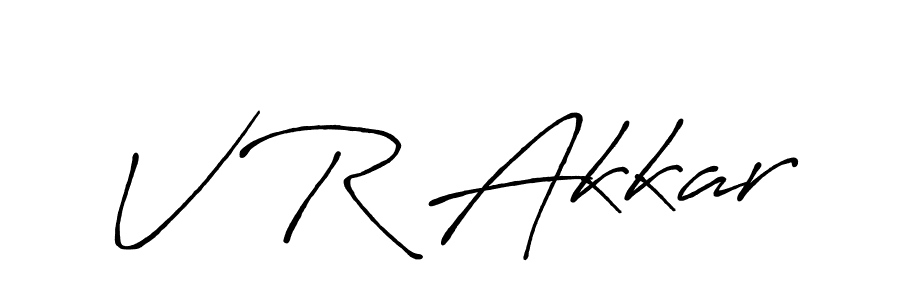 Also we have V R Akkar name is the best signature style. Create professional handwritten signature collection using Antro_Vectra_Bolder autograph style. V R Akkar signature style 7 images and pictures png