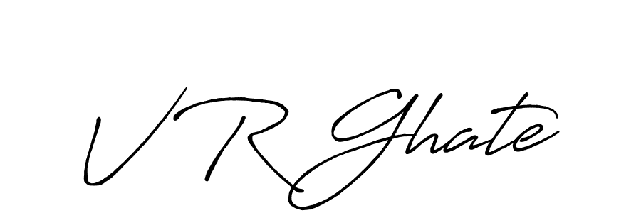 Make a beautiful signature design for name V R Ghate. With this signature (Antro_Vectra_Bolder) style, you can create a handwritten signature for free. V R Ghate signature style 7 images and pictures png