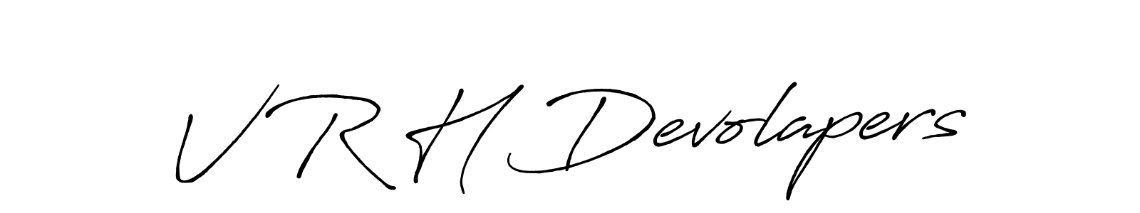 Create a beautiful signature design for name V R H Devolapers. With this signature (Antro_Vectra_Bolder) fonts, you can make a handwritten signature for free. V R H Devolapers signature style 7 images and pictures png