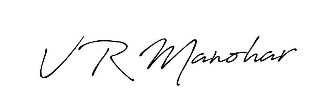 Also we have V R Manohar name is the best signature style. Create professional handwritten signature collection using Antro_Vectra_Bolder autograph style. V R Manohar signature style 7 images and pictures png