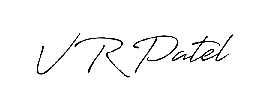 Make a beautiful signature design for name V R Patel. With this signature (Antro_Vectra_Bolder) style, you can create a handwritten signature for free. V R Patel signature style 7 images and pictures png