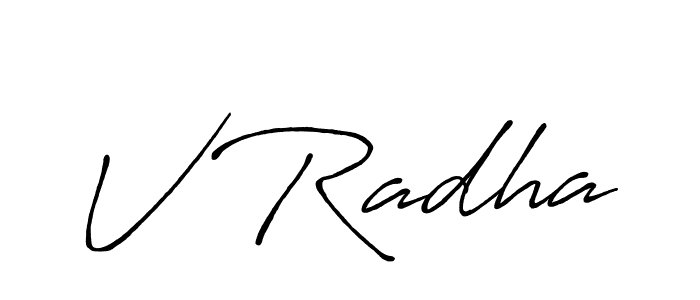 Make a beautiful signature design for name V Radha. With this signature (Antro_Vectra_Bolder) style, you can create a handwritten signature for free. V Radha signature style 7 images and pictures png