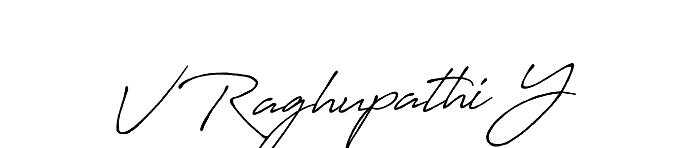 Create a beautiful signature design for name V Raghupathi Y. With this signature (Antro_Vectra_Bolder) fonts, you can make a handwritten signature for free. V Raghupathi Y signature style 7 images and pictures png