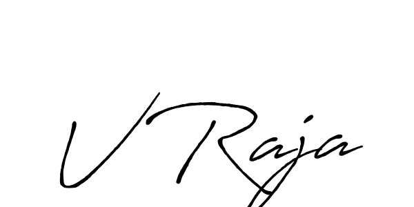 V Raja stylish signature style. Best Handwritten Sign (Antro_Vectra_Bolder) for my name. Handwritten Signature Collection Ideas for my name V Raja. V Raja signature style 7 images and pictures png