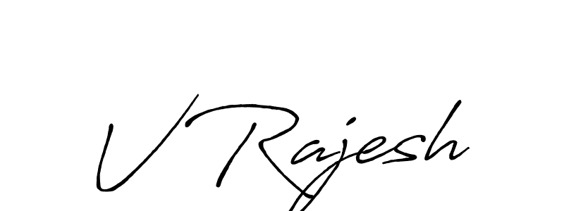 Design your own signature with our free online signature maker. With this signature software, you can create a handwritten (Antro_Vectra_Bolder) signature for name V Rajesh. V Rajesh signature style 7 images and pictures png