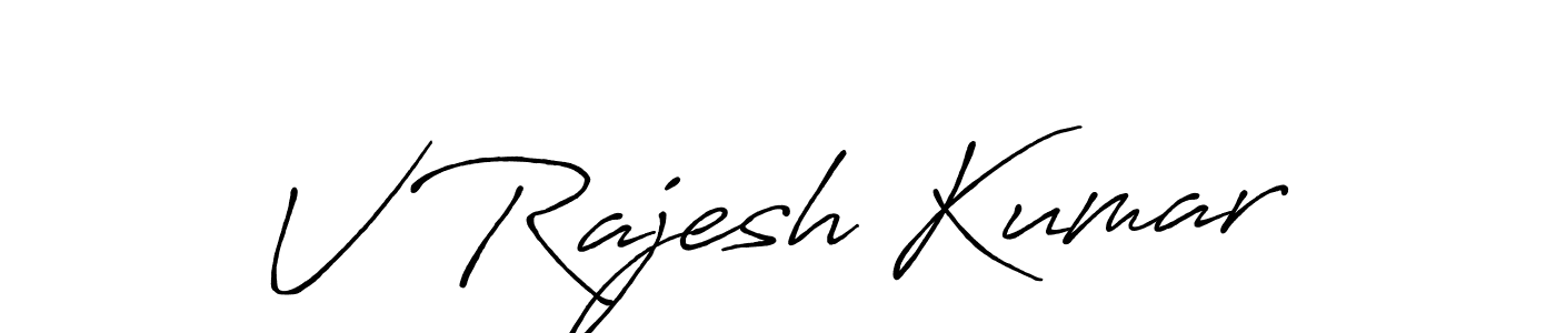 Similarly Antro_Vectra_Bolder is the best handwritten signature design. Signature creator online .You can use it as an online autograph creator for name V Rajesh Kumar. V Rajesh Kumar signature style 7 images and pictures png