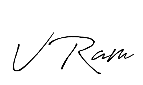 Make a beautiful signature design for name V Ram. With this signature (Antro_Vectra_Bolder) style, you can create a handwritten signature for free. V Ram signature style 7 images and pictures png