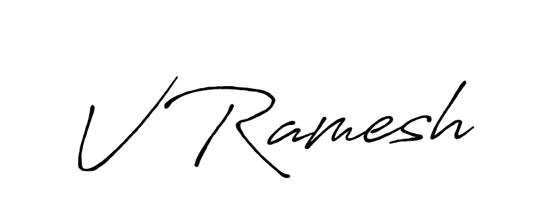 Design your own signature with our free online signature maker. With this signature software, you can create a handwritten (Antro_Vectra_Bolder) signature for name V Ramesh. V Ramesh signature style 7 images and pictures png