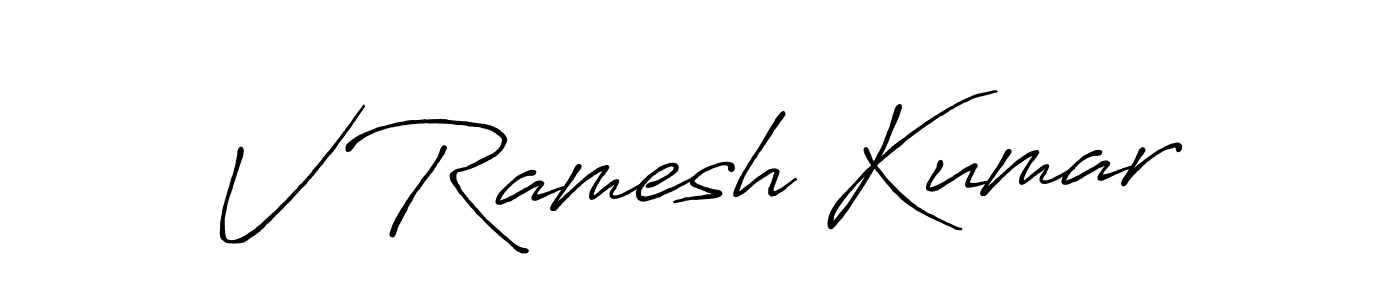 How to make V Ramesh Kumar signature? Antro_Vectra_Bolder is a professional autograph style. Create handwritten signature for V Ramesh Kumar name. V Ramesh Kumar signature style 7 images and pictures png