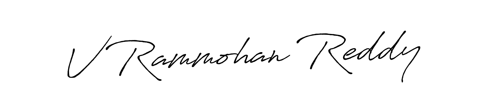 Make a beautiful signature design for name V Rammohan Reddy. With this signature (Antro_Vectra_Bolder) style, you can create a handwritten signature for free. V Rammohan Reddy signature style 7 images and pictures png