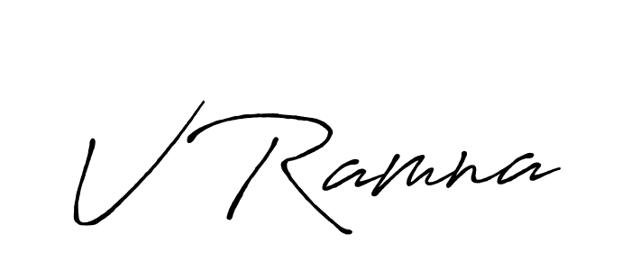 The best way (Antro_Vectra_Bolder) to make a short signature is to pick only two or three words in your name. The name V Ramna include a total of six letters. For converting this name. V Ramna signature style 7 images and pictures png