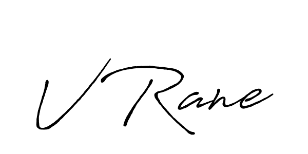 How to make V Rane name signature. Use Antro_Vectra_Bolder style for creating short signs online. This is the latest handwritten sign. V Rane signature style 7 images and pictures png