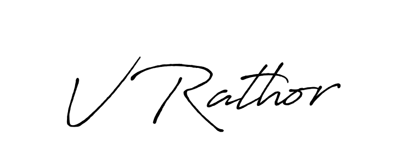 Design your own signature with our free online signature maker. With this signature software, you can create a handwritten (Antro_Vectra_Bolder) signature for name V Rathor. V Rathor signature style 7 images and pictures png