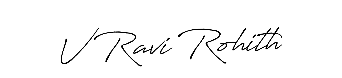 Similarly Antro_Vectra_Bolder is the best handwritten signature design. Signature creator online .You can use it as an online autograph creator for name V Ravi Rohith. V Ravi Rohith signature style 7 images and pictures png