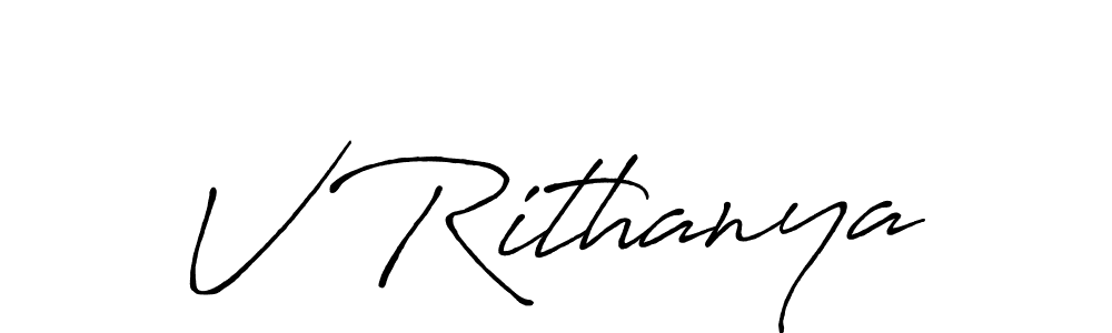 Also You can easily find your signature by using the search form. We will create V Rithanya name handwritten signature images for you free of cost using Antro_Vectra_Bolder sign style. V Rithanya signature style 7 images and pictures png