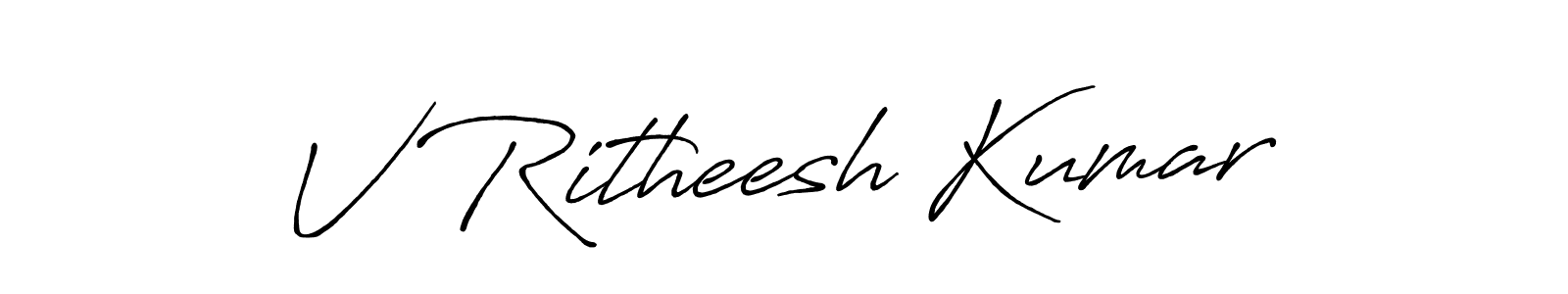 if you are searching for the best signature style for your name V Ritheesh Kumar. so please give up your signature search. here we have designed multiple signature styles  using Antro_Vectra_Bolder. V Ritheesh Kumar signature style 7 images and pictures png