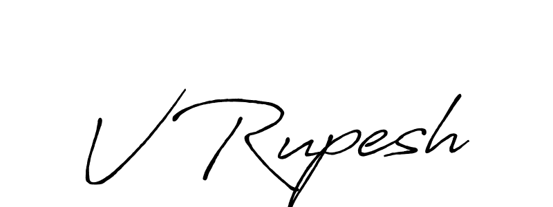 How to make V Rupesh signature? Antro_Vectra_Bolder is a professional autograph style. Create handwritten signature for V Rupesh name. V Rupesh signature style 7 images and pictures png