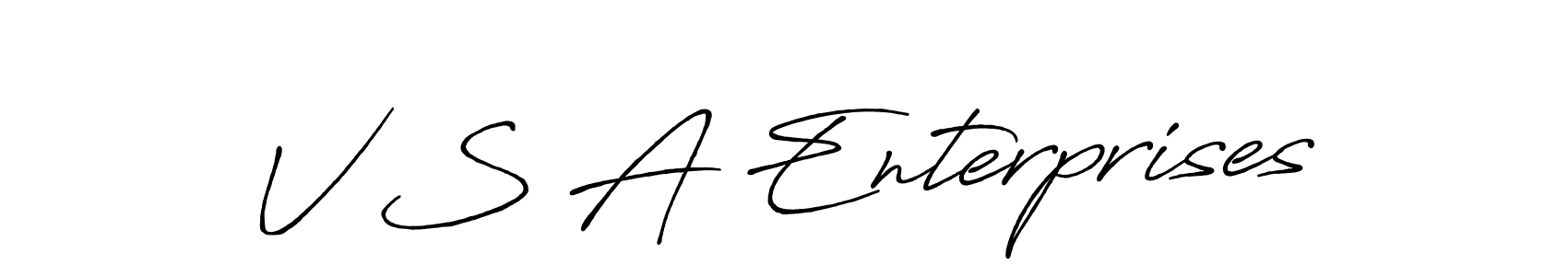 Also You can easily find your signature by using the search form. We will create V S A Enterprises name handwritten signature images for you free of cost using Antro_Vectra_Bolder sign style. V S A Enterprises signature style 7 images and pictures png