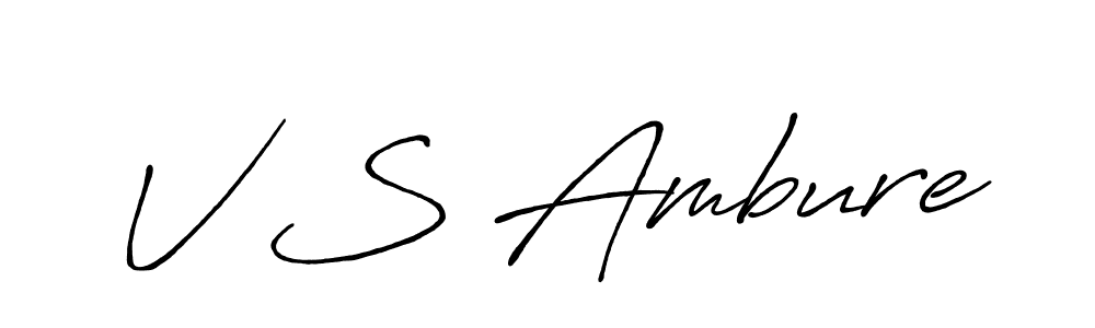 How to make V S Ambure name signature. Use Antro_Vectra_Bolder style for creating short signs online. This is the latest handwritten sign. V S Ambure signature style 7 images and pictures png