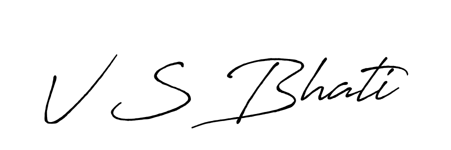 Also we have V S Bhati name is the best signature style. Create professional handwritten signature collection using Antro_Vectra_Bolder autograph style. V S Bhati signature style 7 images and pictures png