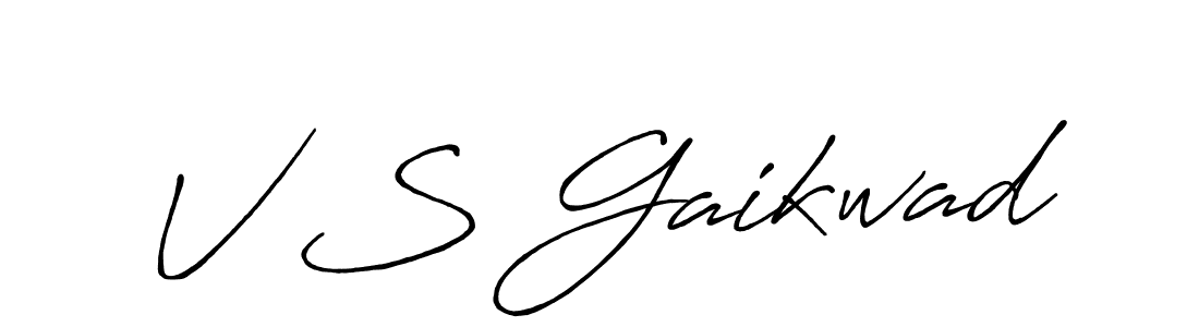 Make a beautiful signature design for name V S Gaikwad. With this signature (Antro_Vectra_Bolder) style, you can create a handwritten signature for free. V S Gaikwad signature style 7 images and pictures png