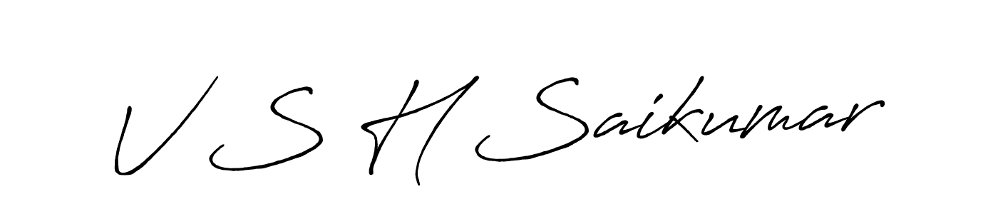 if you are searching for the best signature style for your name V S H Saikumar. so please give up your signature search. here we have designed multiple signature styles  using Antro_Vectra_Bolder. V S H Saikumar signature style 7 images and pictures png