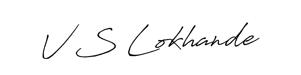 How to make V S Lokhande name signature. Use Antro_Vectra_Bolder style for creating short signs online. This is the latest handwritten sign. V S Lokhande signature style 7 images and pictures png