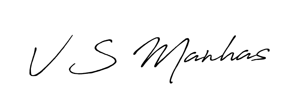 Use a signature maker to create a handwritten signature online. With this signature software, you can design (Antro_Vectra_Bolder) your own signature for name V S Manhas. V S Manhas signature style 7 images and pictures png