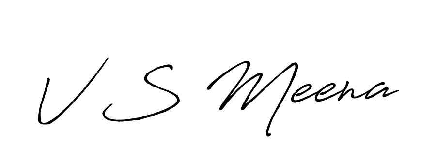 Also we have V S Meena name is the best signature style. Create professional handwritten signature collection using Antro_Vectra_Bolder autograph style. V S Meena signature style 7 images and pictures png