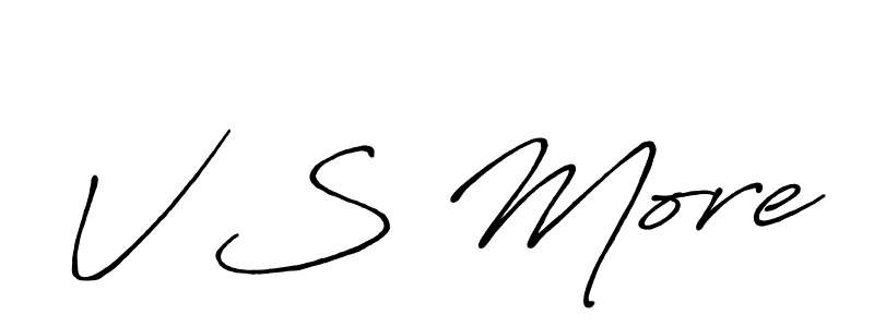 How to make V S More signature? Antro_Vectra_Bolder is a professional autograph style. Create handwritten signature for V S More name. V S More signature style 7 images and pictures png