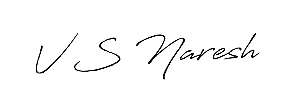 How to make V S Naresh name signature. Use Antro_Vectra_Bolder style for creating short signs online. This is the latest handwritten sign. V S Naresh signature style 7 images and pictures png