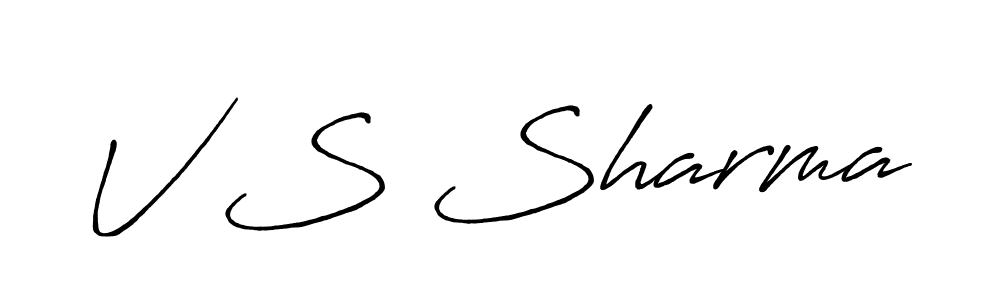 How to make V S Sharma name signature. Use Antro_Vectra_Bolder style for creating short signs online. This is the latest handwritten sign. V S Sharma signature style 7 images and pictures png