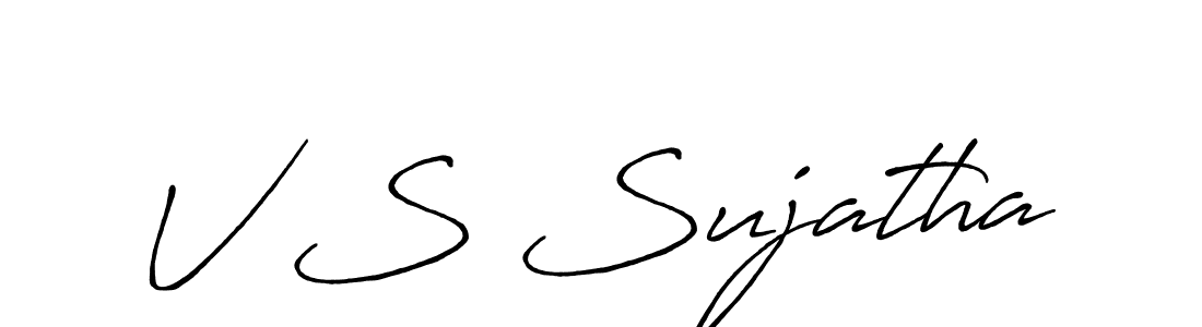 Use a signature maker to create a handwritten signature online. With this signature software, you can design (Antro_Vectra_Bolder) your own signature for name V S Sujatha. V S Sujatha signature style 7 images and pictures png