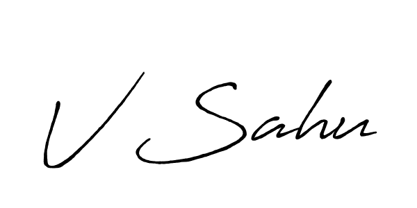 Design your own signature with our free online signature maker. With this signature software, you can create a handwritten (Antro_Vectra_Bolder) signature for name V Sahu. V Sahu signature style 7 images and pictures png
