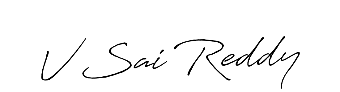 Use a signature maker to create a handwritten signature online. With this signature software, you can design (Antro_Vectra_Bolder) your own signature for name V Sai Reddy. V Sai Reddy signature style 7 images and pictures png