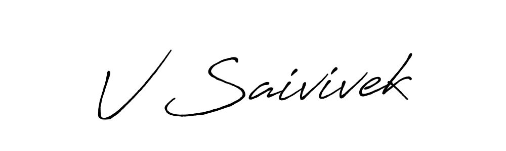 Create a beautiful signature design for name V Saivivek. With this signature (Antro_Vectra_Bolder) fonts, you can make a handwritten signature for free. V Saivivek signature style 7 images and pictures png