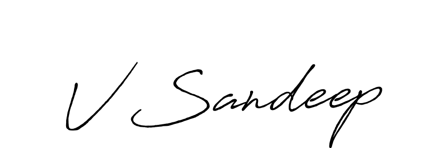 It looks lik you need a new signature style for name V Sandeep. Design unique handwritten (Antro_Vectra_Bolder) signature with our free signature maker in just a few clicks. V Sandeep signature style 7 images and pictures png