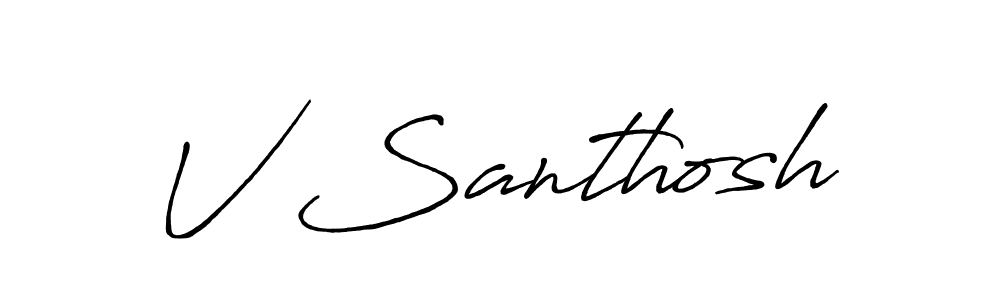 Create a beautiful signature design for name V Santhosh. With this signature (Antro_Vectra_Bolder) fonts, you can make a handwritten signature for free. V Santhosh signature style 7 images and pictures png