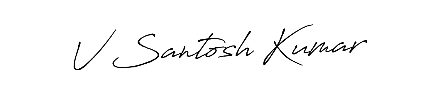 V Santosh Kumar stylish signature style. Best Handwritten Sign (Antro_Vectra_Bolder) for my name. Handwritten Signature Collection Ideas for my name V Santosh Kumar. V Santosh Kumar signature style 7 images and pictures png