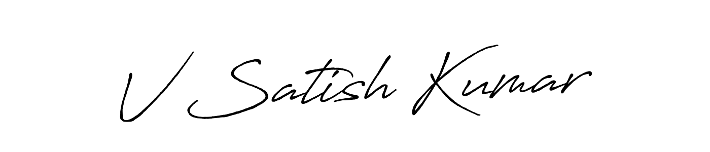 V Satish Kumar stylish signature style. Best Handwritten Sign (Antro_Vectra_Bolder) for my name. Handwritten Signature Collection Ideas for my name V Satish Kumar. V Satish Kumar signature style 7 images and pictures png