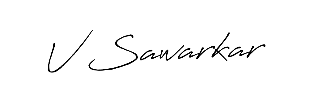 Create a beautiful signature design for name V Sawarkar. With this signature (Antro_Vectra_Bolder) fonts, you can make a handwritten signature for free. V Sawarkar signature style 7 images and pictures png