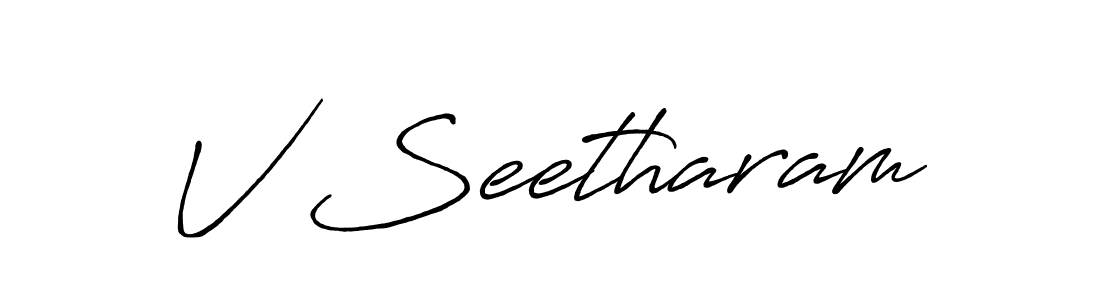 How to make V Seetharam name signature. Use Antro_Vectra_Bolder style for creating short signs online. This is the latest handwritten sign. V Seetharam signature style 7 images and pictures png