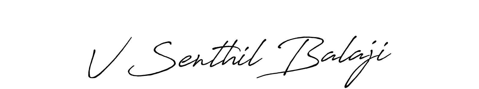 Use a signature maker to create a handwritten signature online. With this signature software, you can design (Antro_Vectra_Bolder) your own signature for name V Senthil Balaji. V Senthil Balaji signature style 7 images and pictures png