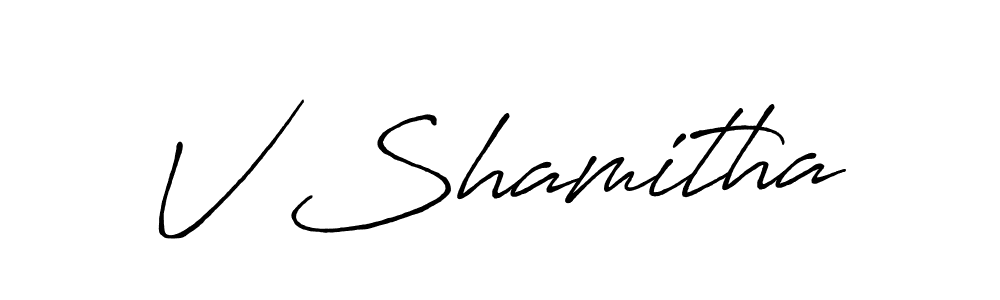 Similarly Antro_Vectra_Bolder is the best handwritten signature design. Signature creator online .You can use it as an online autograph creator for name V Shamitha. V Shamitha signature style 7 images and pictures png