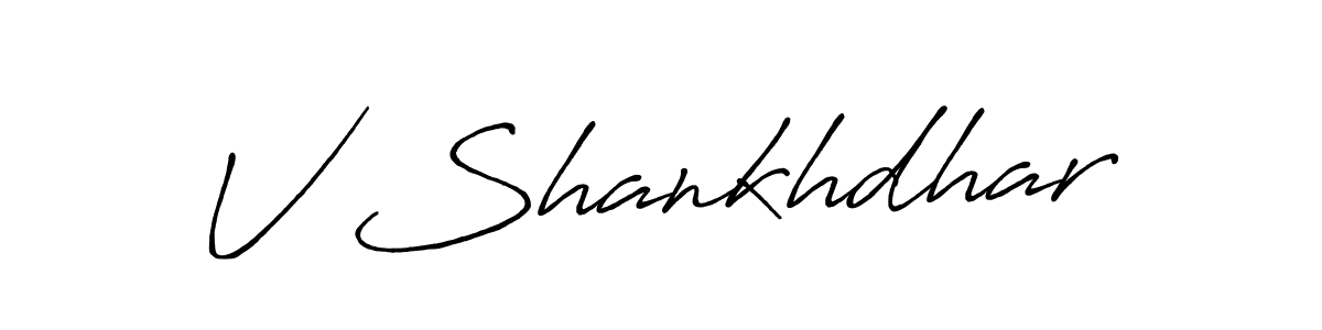 Make a beautiful signature design for name V Shankhdhar. With this signature (Antro_Vectra_Bolder) style, you can create a handwritten signature for free. V Shankhdhar signature style 7 images and pictures png