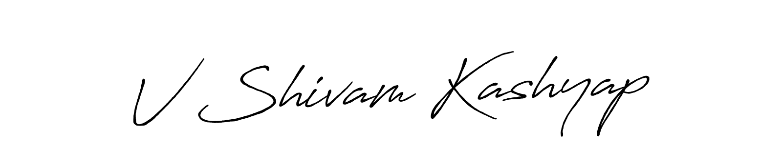 Make a beautiful signature design for name V Shivam Kashyap. With this signature (Antro_Vectra_Bolder) style, you can create a handwritten signature for free. V Shivam Kashyap signature style 7 images and pictures png