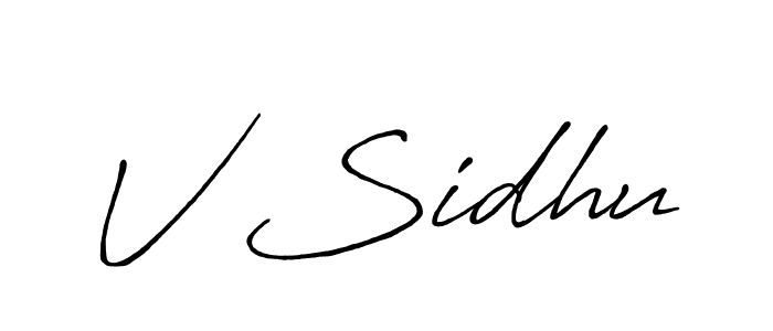 The best way (Antro_Vectra_Bolder) to make a short signature is to pick only two or three words in your name. The name V Sidhu include a total of six letters. For converting this name. V Sidhu signature style 7 images and pictures png